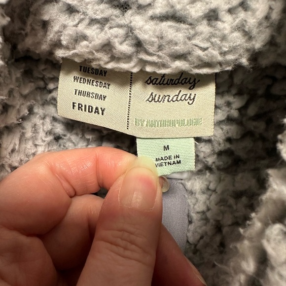 Saturday Sunday By Anthropologie Whitney Sherpa Jacket Size Medium - Picture 3 of 4